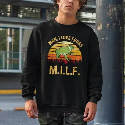 Man, I Love Frogs! Sweatshirt Men's -SmartPrintsInk Designs